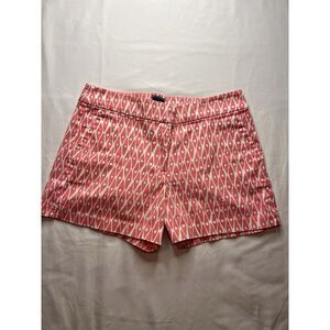 Melly M Coral/white Pattern Shorts Vacation Preppy Core Sailor Nautical Vibe